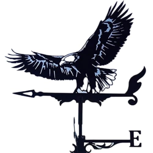 Segnavento a forma di gallo in acciaio inox, segnavento retrò a forma di gallo, paletto da giardino, indicatore di direzione del vento per capannoni, tettoie, cortili, decorazioni da giardino (C)