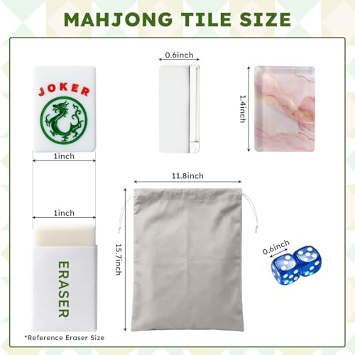 Set American Mahjong 166 piezas acrílico con bolsa y dados miniatura 2