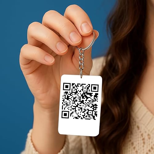 Image of Customized personalized Double Side Keychain With QR And Image | Best gift for couple