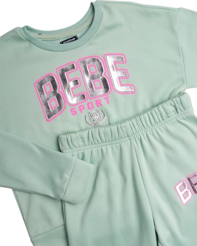 bebe Girls' Sweatsuit Set - 2 Piece Performance Fleece Pullover Sweatshirt and Jogger Sweatpants Set for Girls (Sizes: 7-12)2