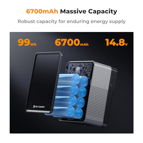 Image of K&F CONCEPT V Mount Battery 99Wh PD100W Fast Charge, 6700mAh V Lock Battery