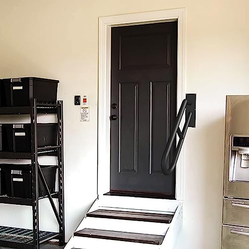 Rambarde d'escalier en U avec finition noire mate moderne de 53 cm
