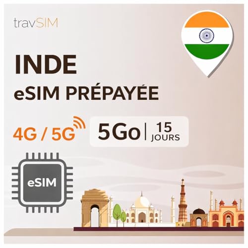 Carte SIM Inde pour voyage de 15 jours connexion internet 4G active