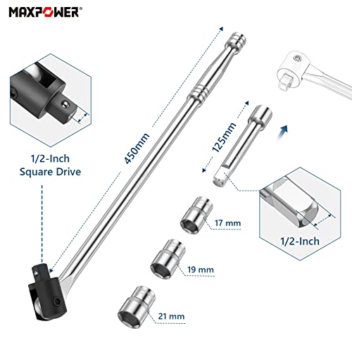 Barre de force 1/2 poignee 450 mm pour débloquer les écrous grippés