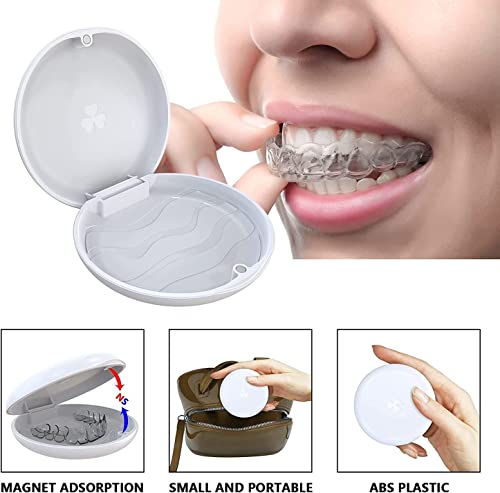 2 Pack Retainer Case, Aligner Case, Orthodontic Retainer Case, Retainer Mouth Guards Travel Case - White. #TOP3
