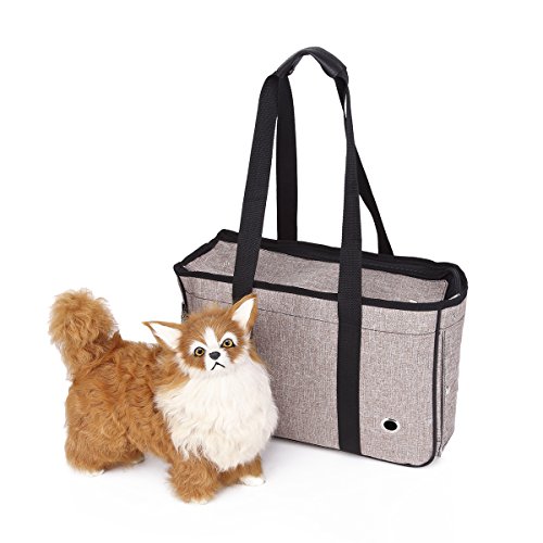 YiHao Bolsa de Transporte para Mascotas Perros Gatos Transportín,3971 (Tostado Claro, 45cm*28cm*16cm)