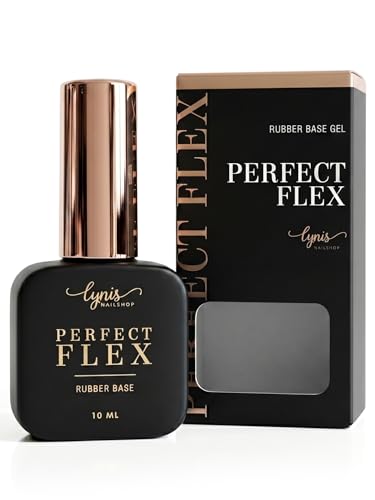 Rubber Base Gel Perfect Flex 10ml Flexibles Aufbaugel für optimale Haftung LED/UV Grundiergel & Base Coat Selbstglättend splitterfrei & stoßfest Für Gelmodellage & Problemnägel Lynis Nailshop.de