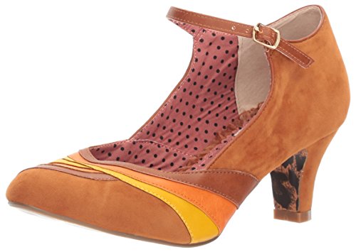 Bettie Page Women's Bp250-yule Spectator Pump, tan, 7 M US