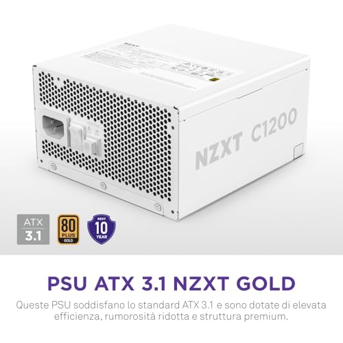 C1200 Gold ATX 3.1 - Alimentatore per PC da gaming completamente modulare a rumorosità ridotta - 1200 watt - 80 PLUS Gold - Connettore 12V-2x6 - Condensatori 100% giapponesi - Bianco - Alimentatore - Immagine 1