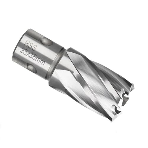 1 pieza de broca de núcleo de corte anular HSS, broca hueca de vástago Weldon for perforación de metal for taladro magnético de 12-30 mm(12x35mm)