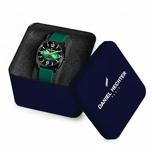 Image of Daniel Hechter Paris Vaneau Collection Analog Watch for Men - Water Resistant Quartz Movement, Date Display with Silicon Strap