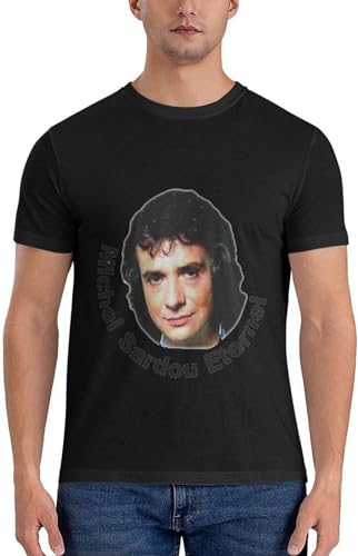 Photo de LAINIEBA Michel Sardou Eternal T-Shirt T Shirts for Men Pack T Shirt Men T Shirts Sweat Shirt Black L