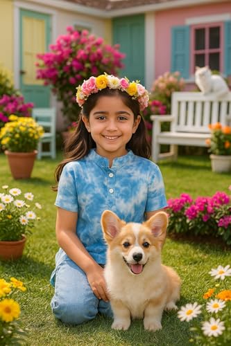 Image of Maaesa Girls Sky Blue Tie & Dye Rayon A-Line Top | Short Sleeves | Mandarin Collar Neck | Lightweight & Breathable | Casual