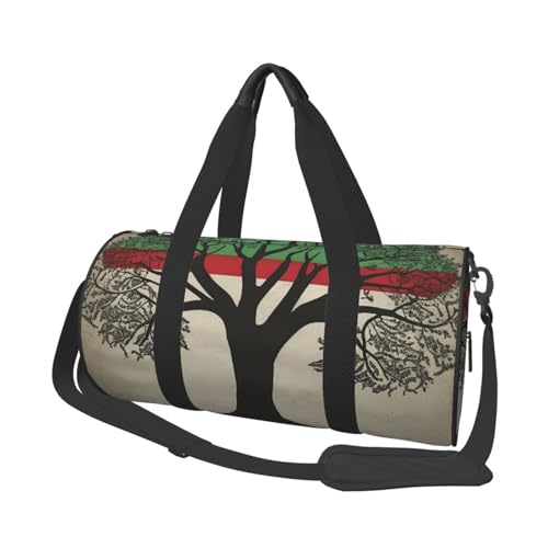 Travel Duffle Bag Weekender Bags for Men Women with Shoe Compartment Large Capacity Weekender Overnight Bag Tree Palestinian Flag Carry On Tote Bags Sport Gym Bag for Travel Yoga, Black, One Size