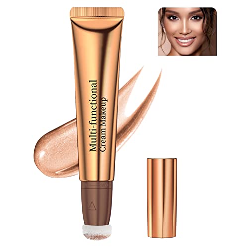 Highlighter Contour Blush Liquid Beauty Wand, Gel Cream Contour Highlighter Stick, Cream Bronzer Contour Beauty Wand With Cushion Applicator, Long Lasting Smooth Moisturize Gliding Face Makeup #TOP13