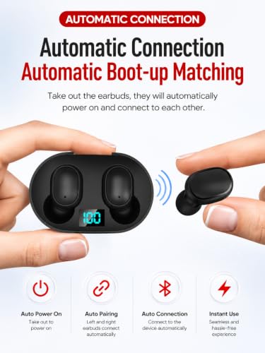 Image of Buds Mini TWS Earbuds with ENC Bluetooth 5.3 Wireless Headphones, 25Hrs Playtime, Deep Bass, Low Latency, Stereo Calls, Snug-fit, Smooth Touch Control & Fast Charging