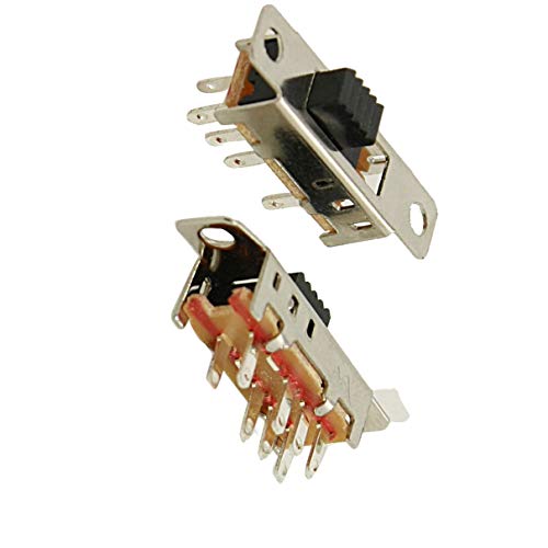 Aexit 5 Pcs Toggle Switches x SS23E04-G3 3 Position DP3T 2P3T Panel Mini Slide Switch Solder Lug DP3T Toggle Switches PCB DIY