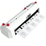Automatischer Visitenkartenschneider, 50 U/min, elektrischer Papierschneider, schneidet 5 Karten auf einmal, verstellbare Positionierplatte 1-18 mm für Büros und Kopiergeschäfte