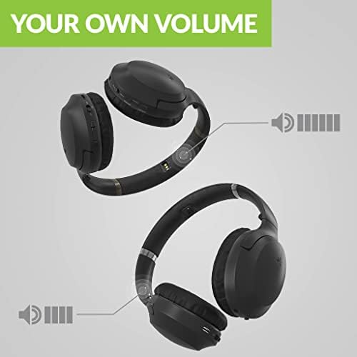 Avantree Duet - Dual Wireless Headphones for TV Watching with Transmitter/Charging Stand 2-in-1, Clear Dialogue Mode & Volume Boost for Seniors, Scalable to 100 Headphones - Black