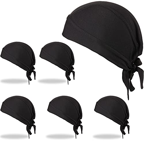 6 Pieces Do Rags Sweat Wicking Beanie Cooling Durags Skull Cap Motorcycle Head Wrap Bandana for Men Women