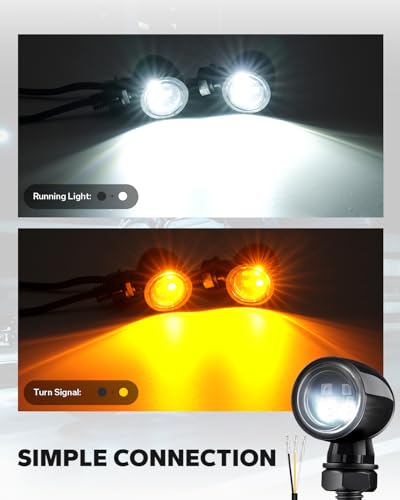 Image of Mini Led Turn Signals Motorcycle Blinkers 4LEDs White Amber Front Turn Signals universal bullet signal lights Fit for Honda Yamaha Suzuki Kawasaki Harley Chopper Bobber