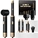 Atopskins Airbrush 5 in 1 Air Styler Set 5 in 1 Haarstyler Hairstyler Hair Styler Set Mit Rundbürstenföhn Warmluftbürste Föhn Lockenstab Für Glätten, Trocknen, Volumen, Locken, Geschenkset,Darkschwarz