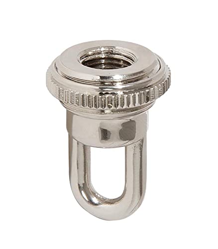 Image of B&P Lamp Solid Cast Brass Screw Collar Loop for 1-1 /16 Inch Center Hole Canopies, 1 /4IP, Nickel Plated Finish