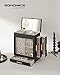 SONGMICS Jewelry Box with Glass Window, 5-Layer Jewelry Organizer with 3 Side Drawers, Jewelry Storage, with Big Mirror, Modern, 6.1 x 10.3 x 12.6 Inches, Ink Black and Metallic Gold UJBC162B02
