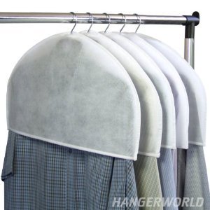 HANGERWORLD Breathable White Polypropylene Shoulder Covers (20 Pack, Suit / Dress / Sweater Protection)