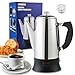 Produktbild APOXCON 12 Tassen Elektrische Perkolator mit CE-Zertifizierung, Kaffeekanne aus Edelstahl, kabellos, Glasknopf zum Anzeigen des Kaffeezusatzes, Kaffeemaschine mit automatischer Warmhaltefunktion