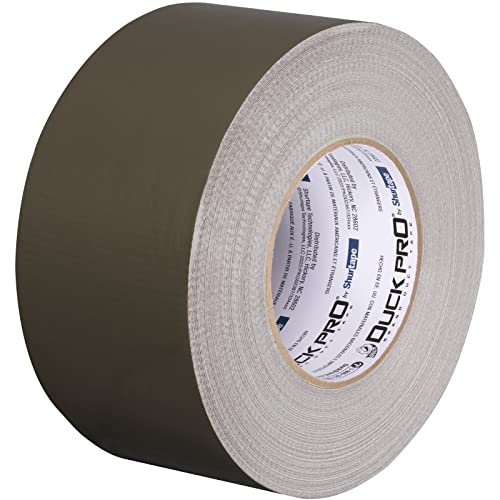 Image of Duck Pro by Shurtape Professional Grade, Industrial Colored Cloth Duct Tape for Industrial Color-Coding, HVAC and Automotive, 72mm x 60yd, 10.0 mil, Olive, 1 Roll (105510)