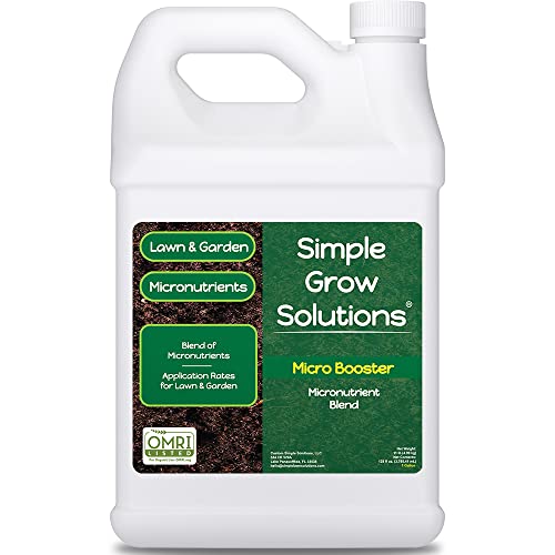 Organic Micronutrient Booster- Complete Plant & Turf Nutrients- Simple Grow Solutions- Natural Garden & Lawn Fertilizer- Grower, Gardener- Liquid Food for Grass, Tomatoes, Flowers, Vegetables (1 Gallon)