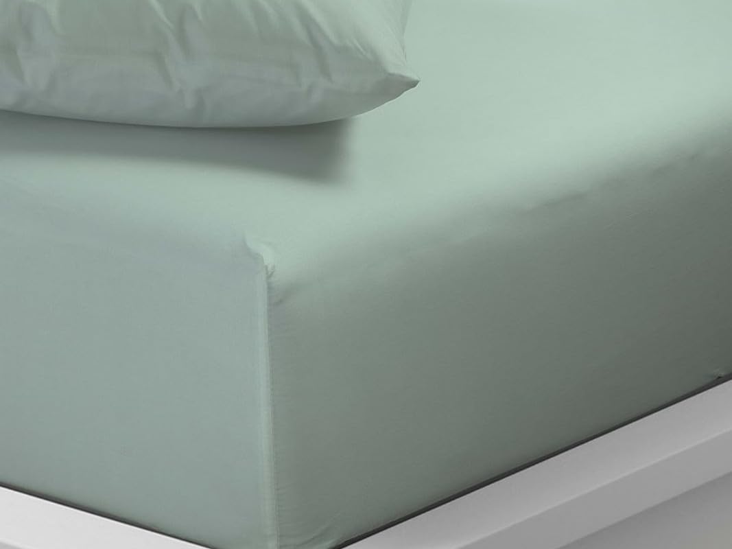Extra Deep Pocket 40cm Fitted Sheet King Size Duck Egg Soft, Wrinkle Free, Easy Care Poly Cotton (K duck egg)