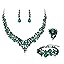 4Pcs- Emearld Color Black-Tone