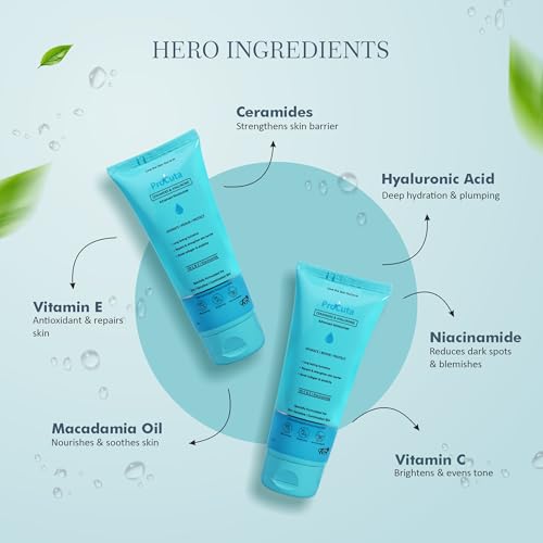 Image of Ceramide & Peptide Face Moisturizer 100g | 48 hr Hydrating Barrier Repair Cream with Hyaluronic Acid, Niacinamide, Vitamin C & E & Squalene | Non-Greasy, For Normal to Dry Skin