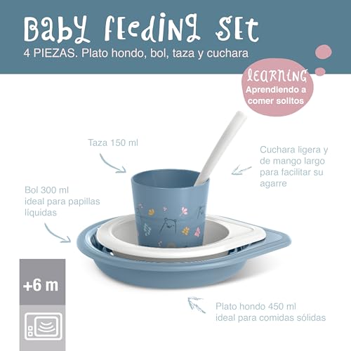Suavinex, Set Svezzamento Bambino +6 Mesi, Stoviglie Per Bambini Lavabili In Lavastoviglie E Microonde. Include: Bicchiere + Piatto Piano + Ciotola + Cucchiaio. My Family Rosa - 4