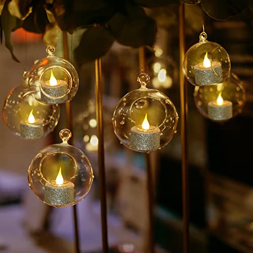 Furora Lighting Led Silver Candles Battery Operated, Pack Of 12, Flameless Tea Lights Candles For Party, Christmas Decorations, Flickering Candles #TOP3
