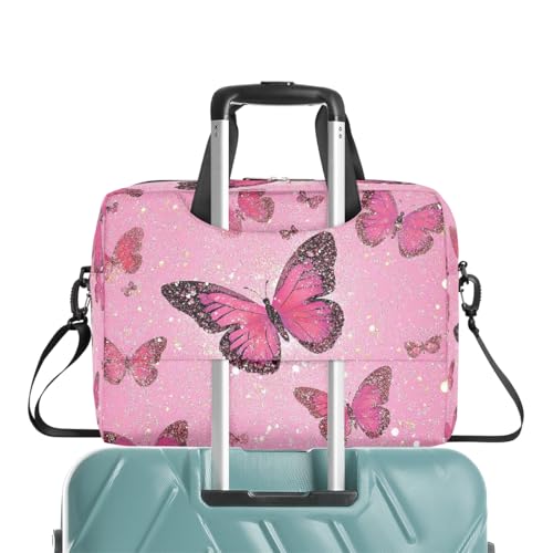 Maletín mensajero con brillo rosa para laptop 14-16" miniatura 7