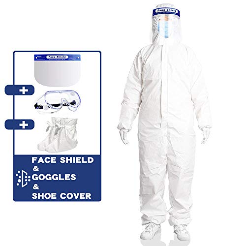 WODEJIA Disposable Protection Suit Elastic Cuffs Thick Bodysuit Safety With Hood M 1