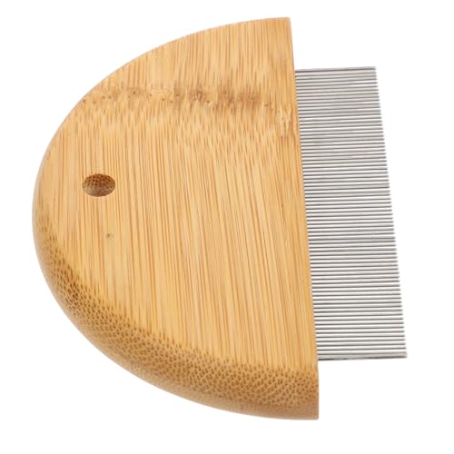 BESPORTBLE シーペット用コーム 細かいステンレス歯 脱毛 コーム 木製ハンドル 犬 猫 ペットの抜け毛取り 携帯便利 人清掃用具