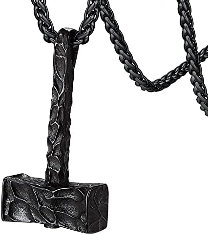 Viking Jewelry Men Thor Hammer Pendant Necklace Women Stainless Steel Norse Mythology Mjolnir Necklaces Charms Gift for Dad