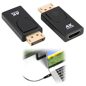 2 Stück DisplayPort zu HDMI Adapter 4K, DisplayPort auf HDMI Adapter Konverter, Unterstützt 4K@30Hz Full HD 1080p, Kompatibel mit Dell Lenovo HP PC Laptop GPU AMD NVIDIA Monitor TV Projektor