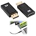 2 Stück DisplayPort zu HDMI Adapter 4K, DisplayPort auf HDMI Adapter Konverter, Unterstützt 4K@30Hz Full HD 1080p, Kompatibel mit Dell Lenovo HP PC Laptop GPU AMD NVIDIA Monitor TV Projektor