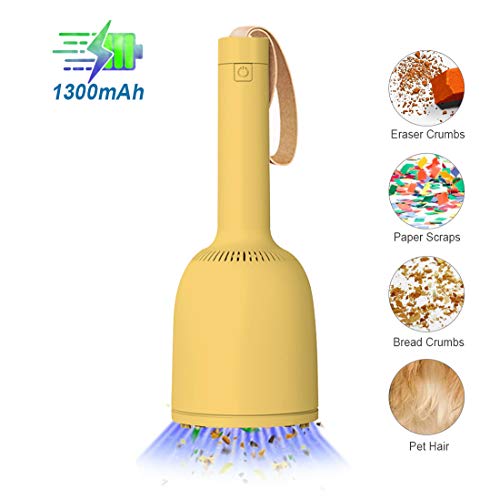 DCMEKA Desktop Vacuum Cleaner, Mini Table Dust Sweeper Cordless &360º Rotatable Design Portable