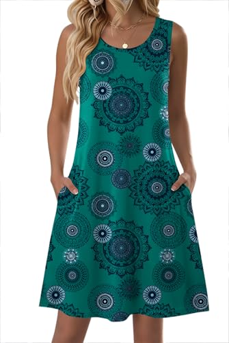 Image of Zeagoo Womens Summer Dress 2026 Sleeveless Casual A-Line Tshirt Sundresses