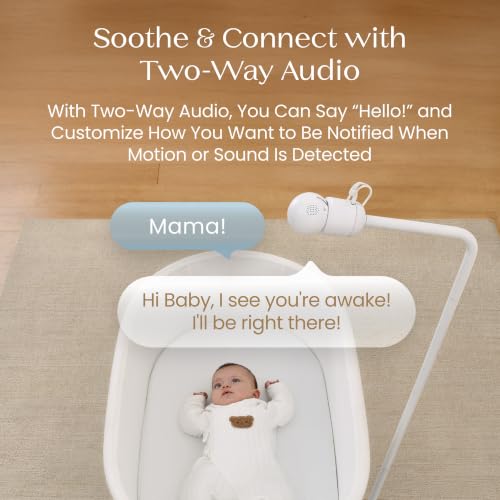 Delta Children Smart Sleep Baby Monitor with Floor Stand, Auto Motion Tracking/Alerting, 360° Pan/45° Tilt, Night Vision, Two-Way Talk, Temp & Humidity Alerts, Alexa/Google Compatible, 2.5K/1440p QHD by Delta Children - Used condition - Image 7