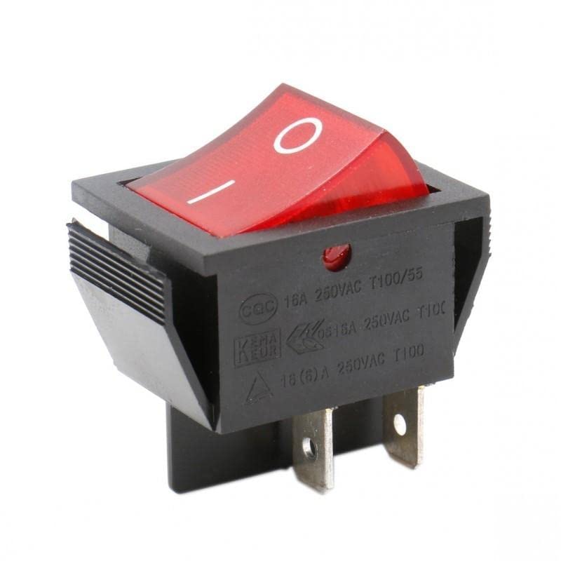 Interrupteur Bipolaire Lumineux Rouge 16A 30x22 Mm Standard - ReporShop