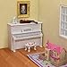 iLAND Dollhouse Furniture Bedroom Set Doll House Mini Bed for Dolls Wooden Miniature Furniture with 1 12 Scale Accessories Pink Dollhouse Accessories Decor