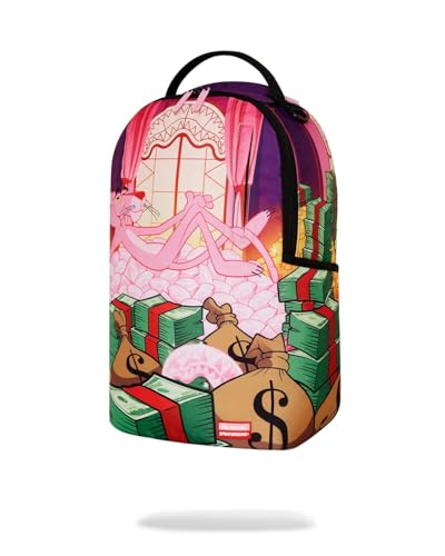 Sprayground Pink Panther Money Stash Backpack, Pink/Green, Men's, Streetwear Design4