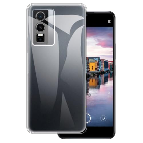 OAGELIM �P�[�X Vivo Y76 5G �Ƃ̌݊������� Case �ϏՌ�TPU�\�t�g�t���L�V�u���W�F���ی�d�b�J�o�[ �σX�N���b�`���~���^���[���x���̑ϗ��� (�N���A)